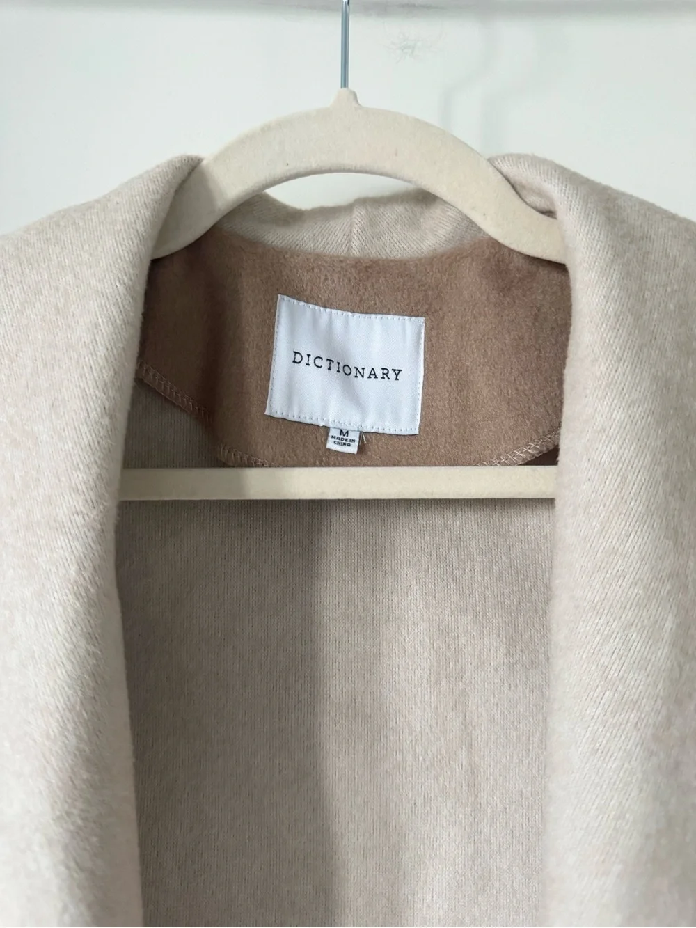 Dictionary Women’s M Beige Cream Waterfall Open Front Cardigan Jacket Draped